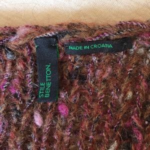Benetton Wool Sweater Brown Magenta Small